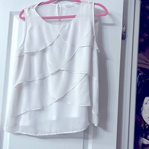 3 for $10. LIZ CLAIBORNE sleeveless shirt. White with little blk dots. Size L